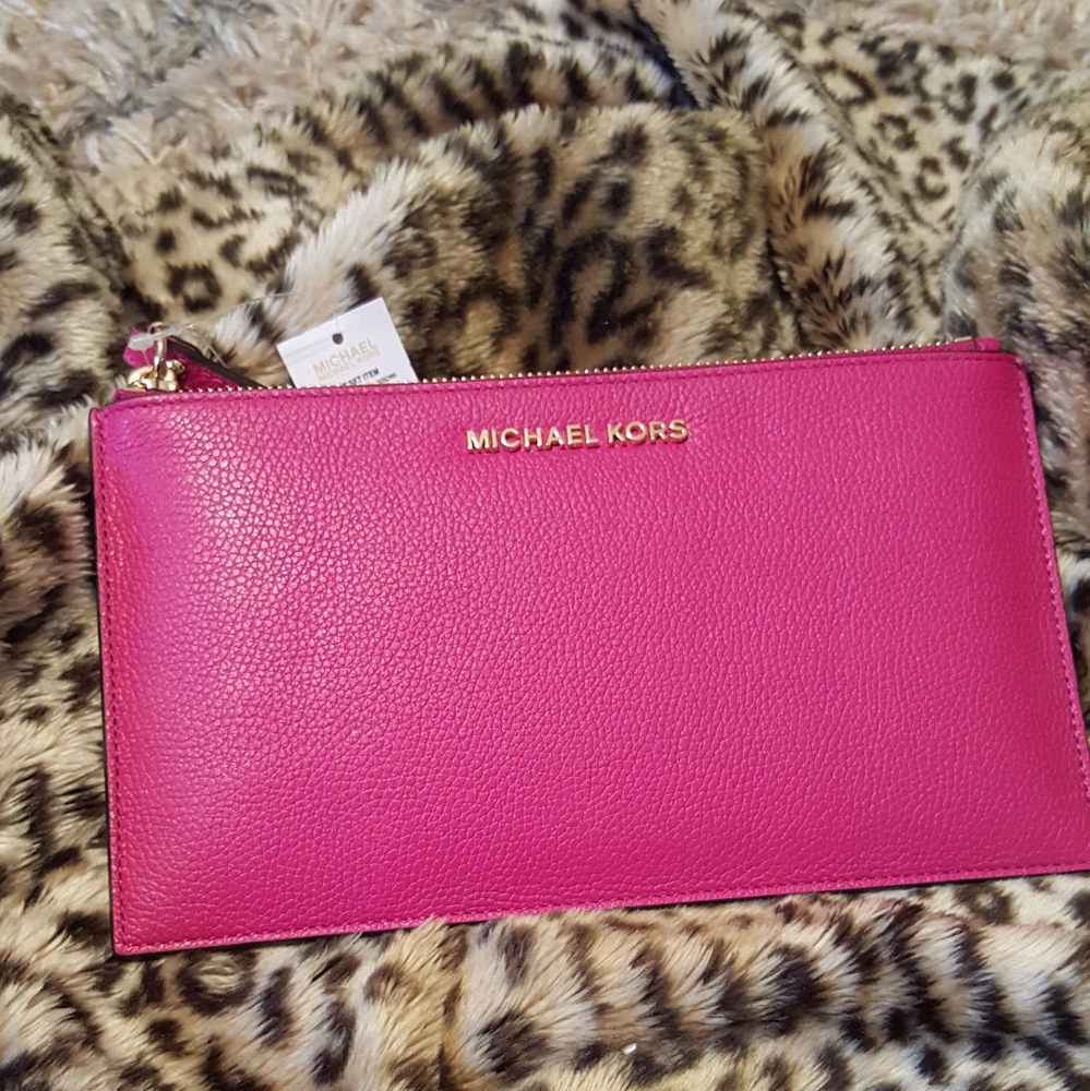 NWT Michael Kors Hot Pink Clutch
